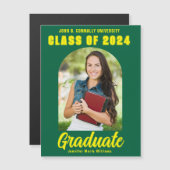 Groen Geel Afstuderen Fotomagneet Kaart (Voorkant / Achterkant)