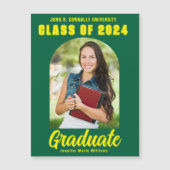 Groen Geel Afstuderen Fotomagneet Kaart (Voorkant)