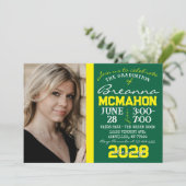 Groen & Geel Afstuderen Fotouitnodiging Kaart (Staand voorkant)