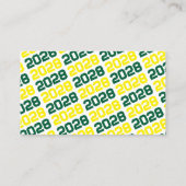 Groen & Geel Afstuderen Mini Afstuderen Uitnodigin Visitekaartje (Achterkant)