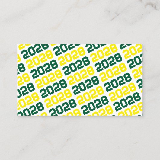 Groen & Geel Afstuderen Mini Afstuderen Uitnodigin Visitekaartje (Achterkant)