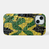Groen Geel Alligator Krokodil Draak Leer iPhone 15 Case (Achterkant horizontaal)