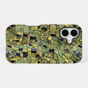 Groen Geel Alligator Krokodil Draak Leer iPhone 16 Hoesje