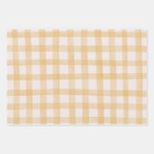Groen Geel Aquarel Gingham Inpakpapier Vel (Voorkant)