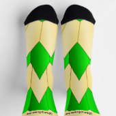 Groen Geel Art Deco Design Soksokken Sokken (Top)