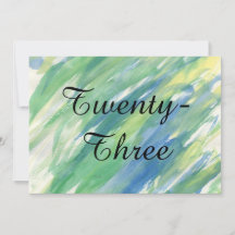 Groen Geel Blauw Aquarel - Tafel Nummers
