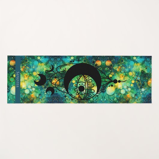 Groen Geel Blauw Dreamcatcher Oognaam Bohemian Yogamat (Voorkant (horizontaal))