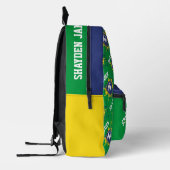 Groen geel blauw football voetbal splat custom bedrukte rugzak (Links)