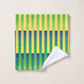 Groen Geel Blauw Gestreept Patroon Bad Handdoek (Wasdoekje)