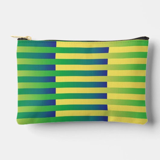 Groen Geel Blauw Gestreept Patroon Etui (Voorkant)