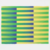 Groen Geel Blauw Gestreept Patroon Fleece Deken (Voorkant (Horizontaal))