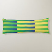 Groen Geel Blauw Gestreept Patroon Lichaamskussen (Achterkant)