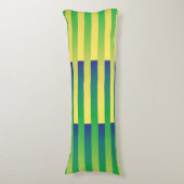 Groen Geel Blauw Gestreept Patroon Lichaamskussen (Voorkant Verticaal)