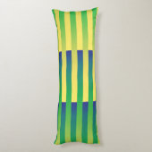 Groen Geel Blauw Gestreept Patroon Lichaamskussen (Achterkant (Verticaal))