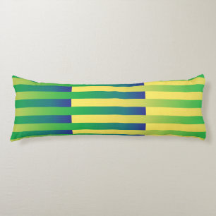 Groen Geel Blauw Gestreept Patroon Lichaamskussen