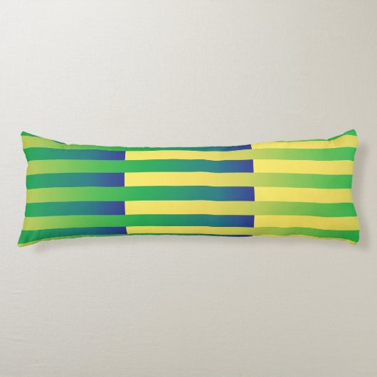 Groen Geel Blauw Gestreept Patroon Lichaamskussen (Voorkant)