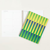 Groen Geel Blauw Gestreept Patroon Planner (Display)