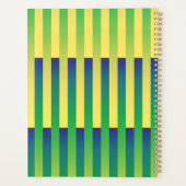 Groen Geel Blauw Gestreept Patroon Planner (Achterkant)