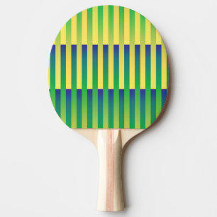 Groen Geel Blauw Gestreept Patroon Tafeltennisbatje