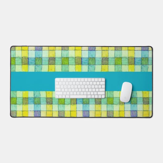 Groen geel blauw gingham bureau mat (Keyboard & Muis)