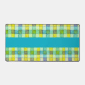 Groen geel blauw gingham bureau mat (Voorkant)