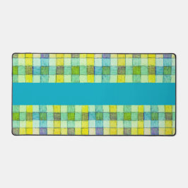 Groen geel blauw gingham bureau mat