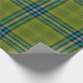 Groen Geel Blauw Tartan Plaid Cadeaupapier (Hoek)