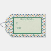 Groen Geel Blauw Vlinders en Bloemen Cadeaulabel (Achterkant Horizontaal)