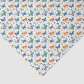 Groen Geel Blauw Vlinders en Bloemen Tissuepapier (Detail)