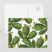 Groen Geel Bloemen Cactus Patroon Briefkaart (Voorkant / Achterkant)