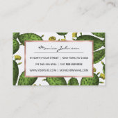  Groen Geel Bloemen Cactus Patroon Visitekaartje (Achterkant)