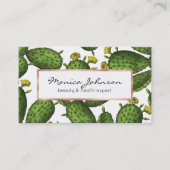  Groen Geel Bloemen Cactus Patroon Visitekaartje (Voorkant)