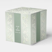 Groen Geel Bloemen Favor Box Bedankdoosjes (Voorkant Zijde)