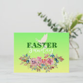 Groen & Geel Bloemen Paaskerk Uitnodiging (Staand voorkant)