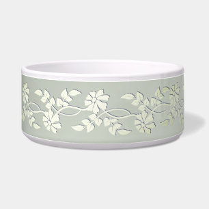 Groen Geel Bloemen Pet Bowl Voerbakje