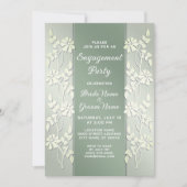 Groen Geel Bloemen Verloving Uitnodiging (Voorkant)