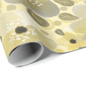 Groen & geel bloemmotief cadeaupapier (Rol Hoek)