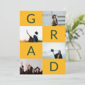 GROEN GEEL BLOKKEERT MULTI Photo AFSTUDEERDER Aankondiging (Staand voorkant)