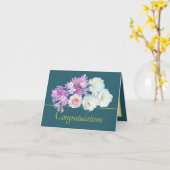 Groen geel Boeket Roos Krokussen Gefeliciteerd Kaart (Gele Bloem)