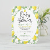 Groen Geel Boho Lemon Geslachtsneutraal Baby showe Kaart (Staand voorkant)
