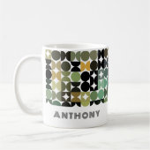 Groen Geel Bruin Zwart Mideeuwse Kunstpatroon Koffiemok (Links)