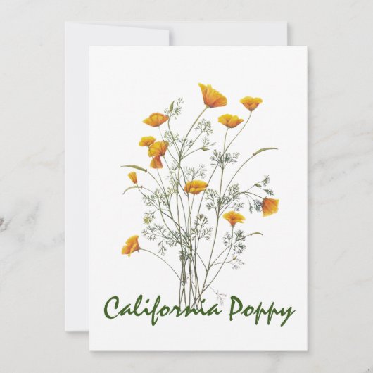 Groen geel Californië Poppy Waterverf schilderen Bedankkaart (Voorkant)