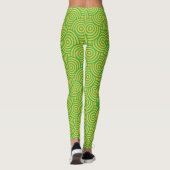 Groen geel cirkels Leggings (Achterkant)