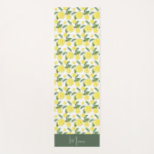 Groen Geel Citroen Slices Waterverf Art Yogamat (Voorkant)