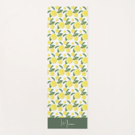 Groen Geel Citroen Slices Waterverf Art Yogamat