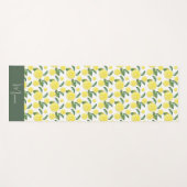 Groen Geel Citroen Slices Waterverf Art Yogamat (Voorkant (horizontaal))