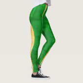 Groen Geel Curve Lines Abstracte kunst Leggings (Rechts)