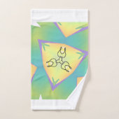Groen Geel Drie Punt Geo Bad Handdoek (Handdoek)