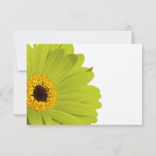 Groen Geel Elegante Gerber Bruiloft Uitnodiging (Achterkant)