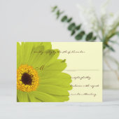 Groen Geel Elegante Gerber Bruiloft Uitnodiging (Staand voorkant)